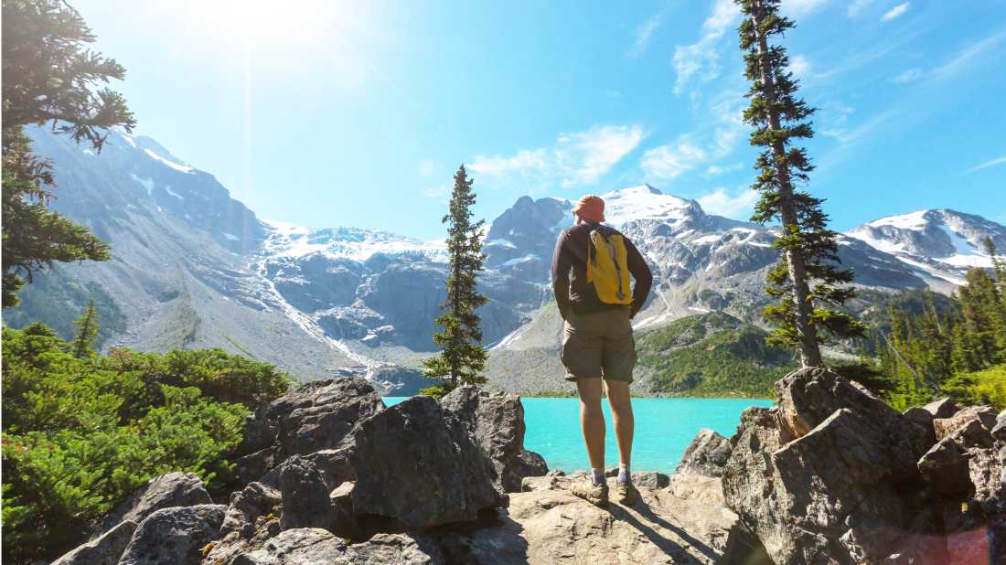 Hiker in Canadian mountains