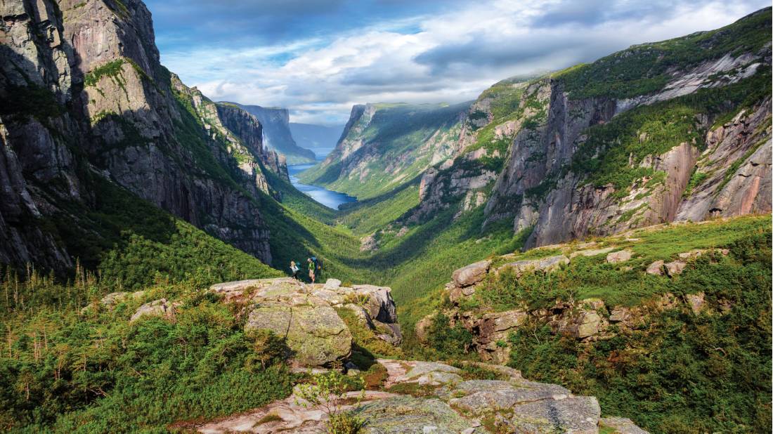 Taking in the view atop Western Brook Pond Fjord | <i>Barrett & Mackay Photo</i>