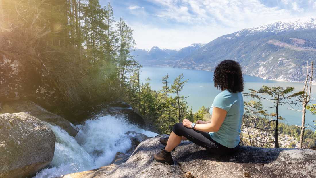 Scenic view from the top of Shannon Falls, British Columbia