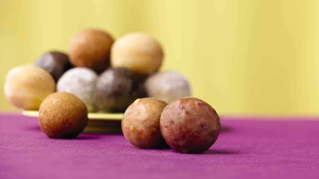 Timbits are small fried donut holes sold at Tim Hortons